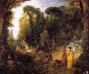 WATTEAU, Antoine Gathering by the Fountain of Neptune oil painting picture wholesale